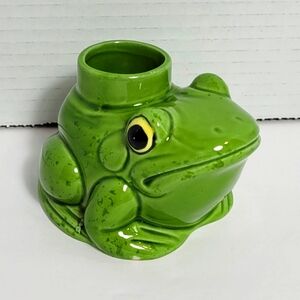 Cute Frog Candleholder by Nancy Lopez Vintage 1977 Excellent